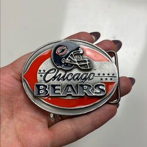 Chicago Bears Belt Buckle - Silver and Orange
